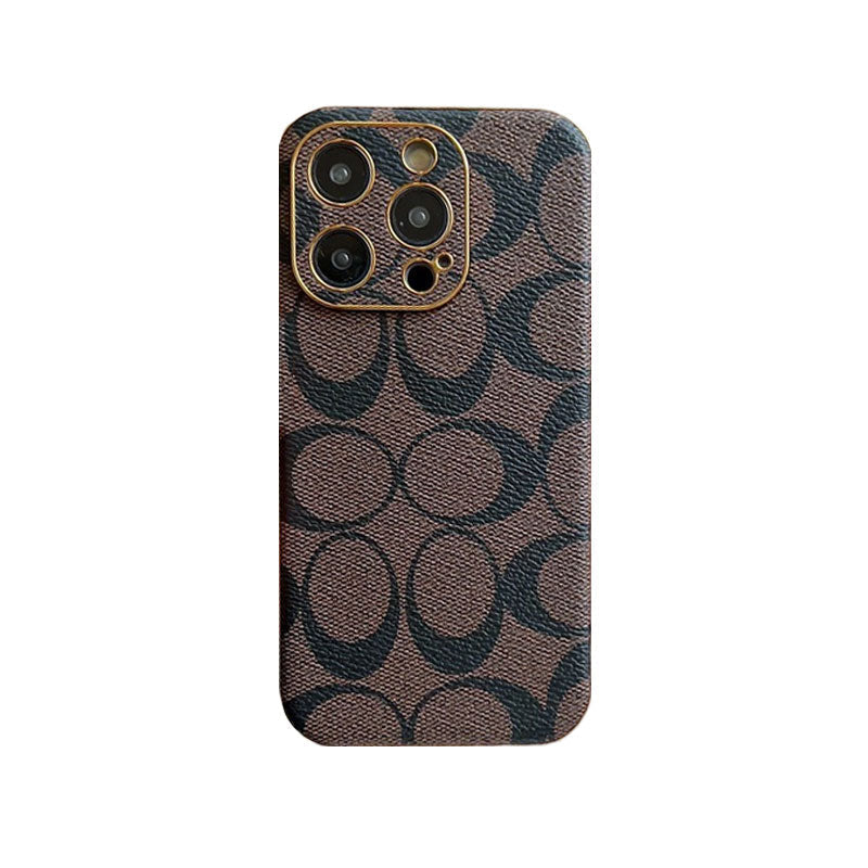 クラシック iPhone ケース レザー ブラック -QBK240513