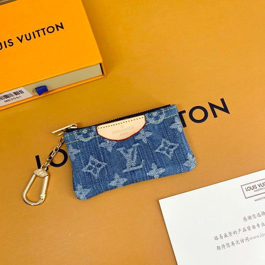 Luxury Monogram Coin Pouch – Stylish & Compact Keychain Wallet