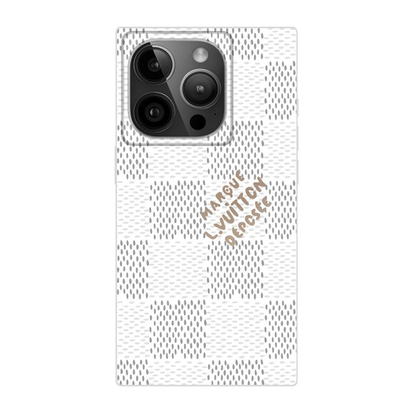 Husă de lux pătrată alb-negru pentru iPhone