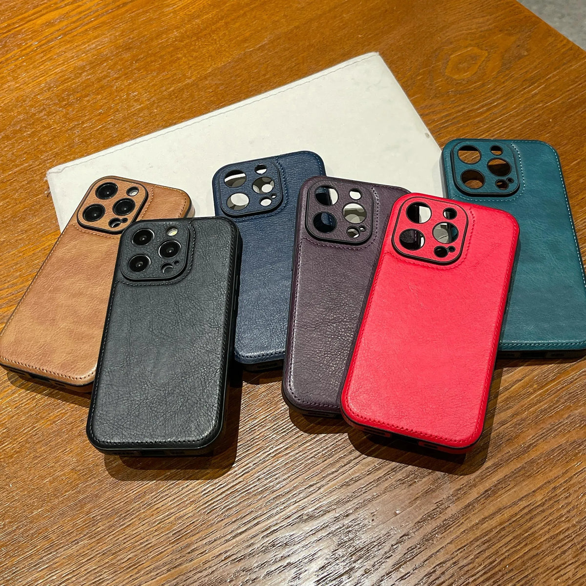 Premium vintage lær iPhone-deksel – Soft Touch støtsikkert beskyttelsesdeksel