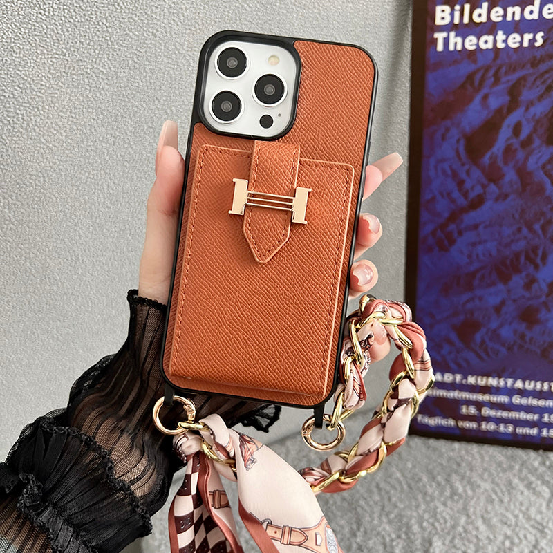 H Card Bag Skjerf Skinn iPhone-deksel