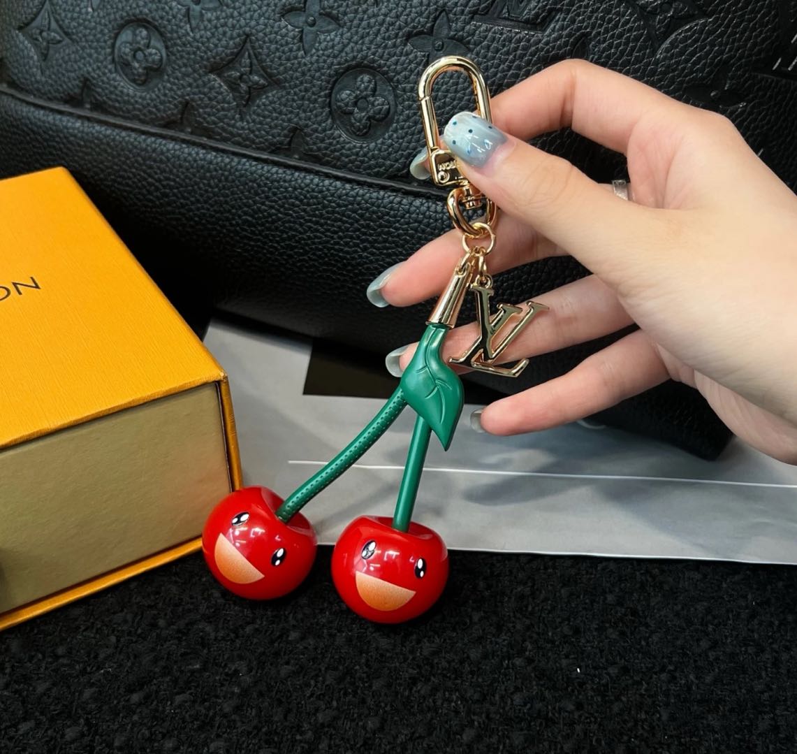 ๐ L- Cherry Keychain: Cute + Luxury, All in One ๐โจ
