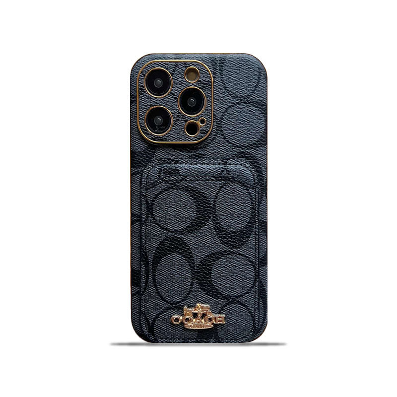 Custodia classica per iPhone con portacarte nera -KB241651