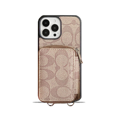Klasyczne etui na iPhone'a z portfelem Coffee-LQB241412