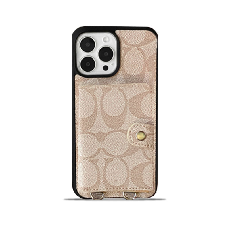 Klasszikus iPhone tok Pénztárcával és Szíjjal Fehér -SZK240402