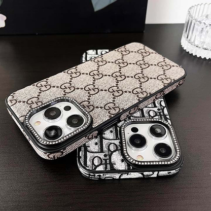 Custodia per iPhone con rivestimento in tessuto scintillante di lusso
