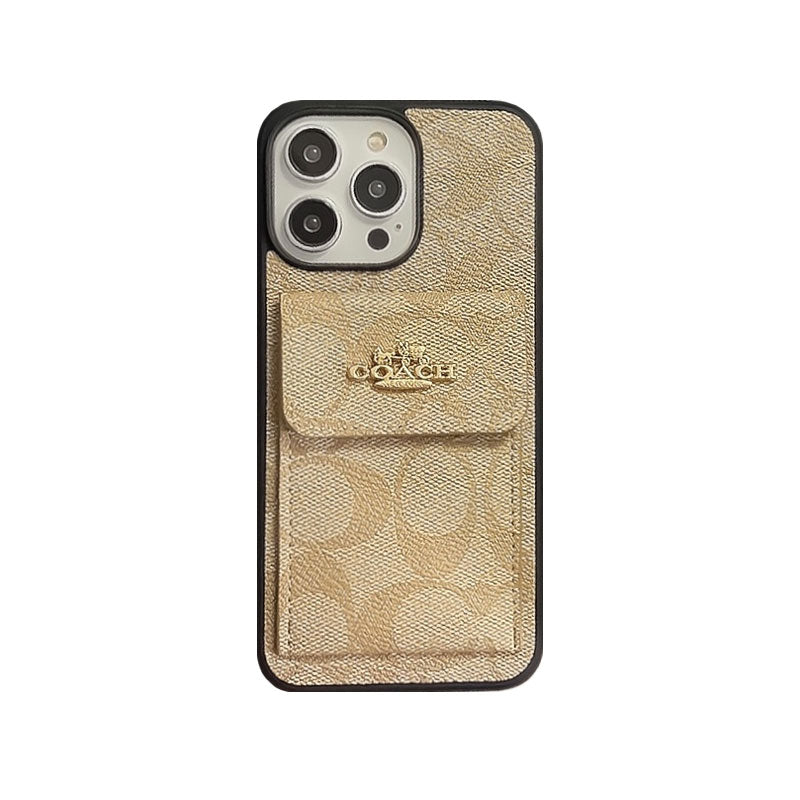 Funda Clásica Para iPhone Con Tarjetero Y Cartera Café -SZK240425