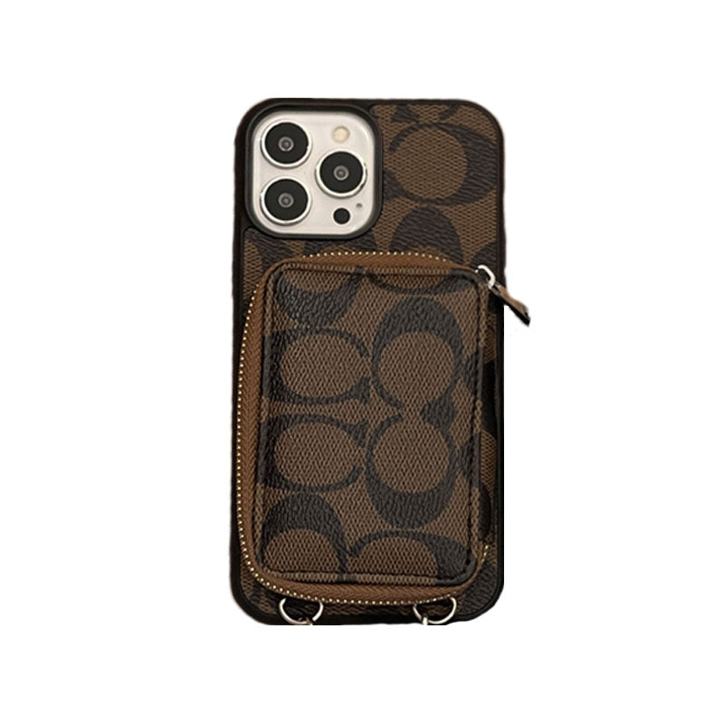 Klasyczne etui na iPhone'a z portfelem Coffee-LQB241412