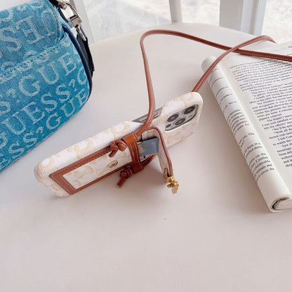 White Celine iPhone-kotelo korttitelineellä -LH240109