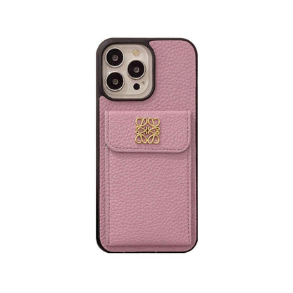 Luxe iPhone-hoesje met kaarthouder Zwart-QBK240603