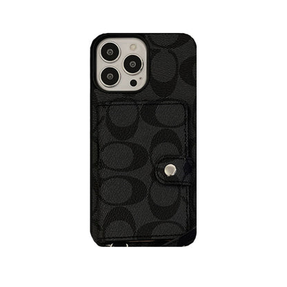 Husa Clasica iPhone Cu Portofel Si Curea Maro -SZK240402