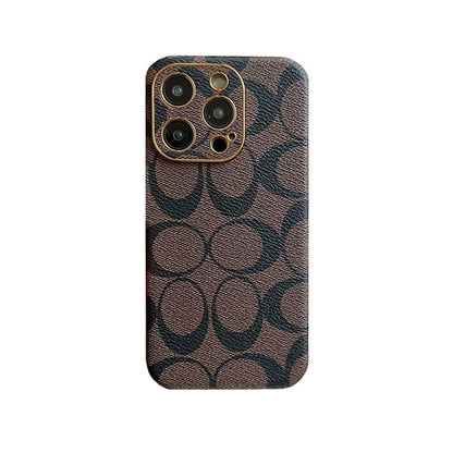 クラシック iPhone ケース レザー ブラック -QBK240513