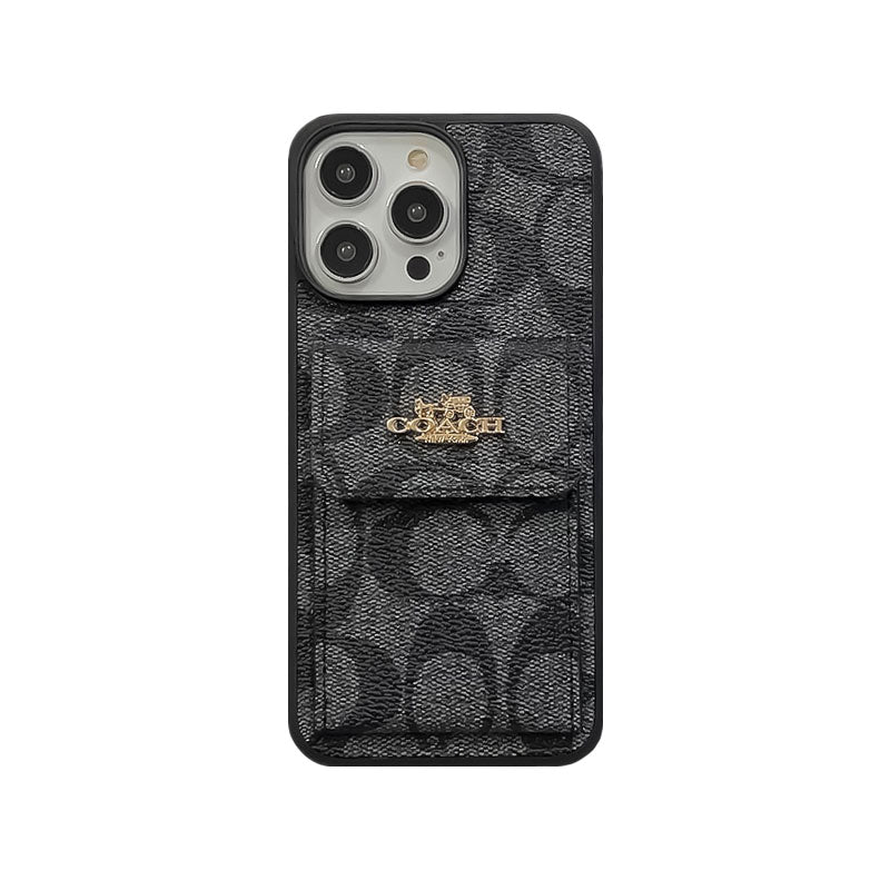 Funda Clásica Para iPhone Con Tarjetero Y Cartera Café -SZK240425