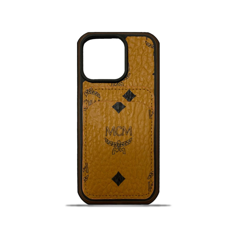 Husa iPhone MCM Cu Suport Card galben-MCK240603