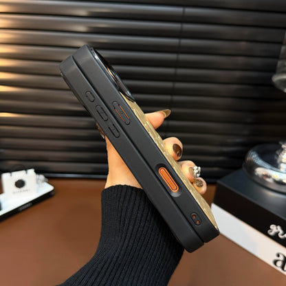 Funda de lujo para iPhone de cuero acolchado: funda protectora delgada a prueba de golpes