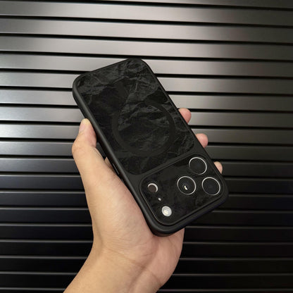 Prémiové kožené puzdro na iPhone kompatibilné s MagSafe s povrchovou úpravou Snow Texture