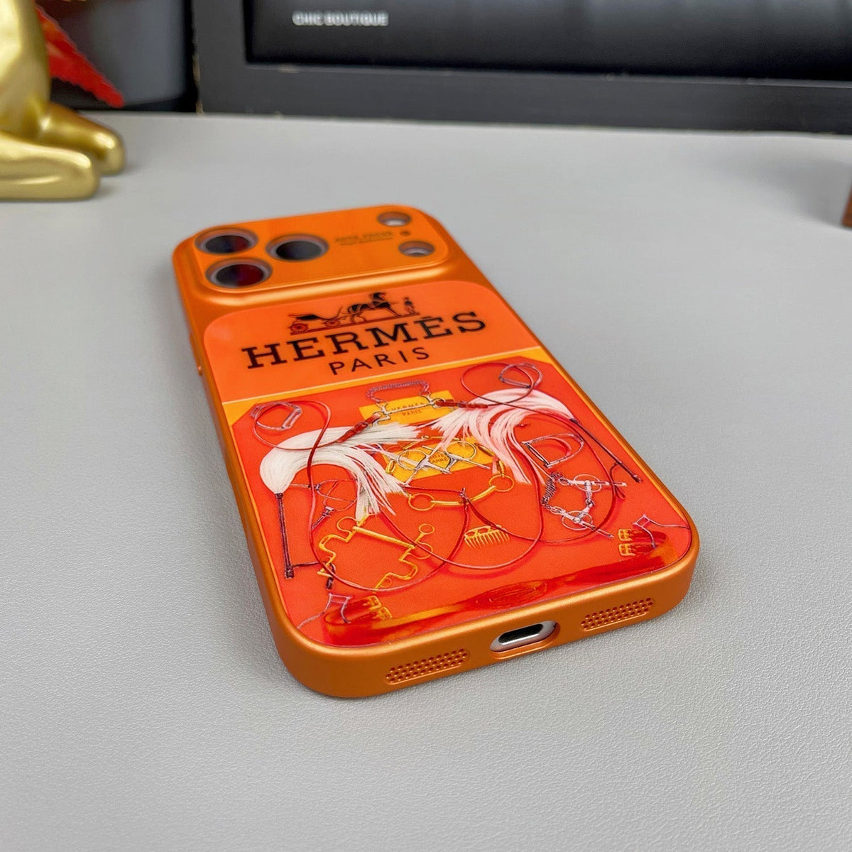 H Luxury Orange Série Coque et skin iPhone