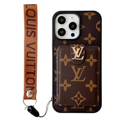 Luxe klassiek gekleurd crossbody iPhone-hoesje