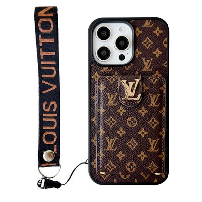 Luxe klassiek gekleurd crossbody iPhone-hoesje