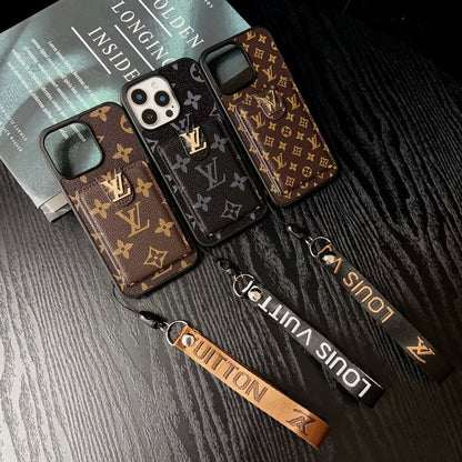 Luxe klassiek gekleurd crossbody iPhone-hoesje
