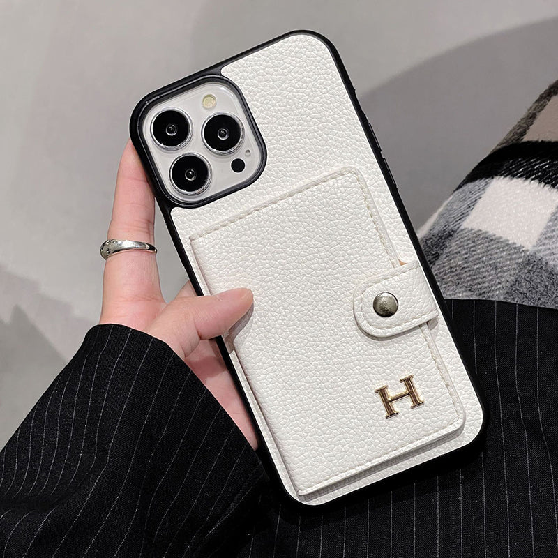 Étui pour iPhone avec porte-cartes en cuir H