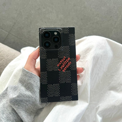 Husă de lux pătrată alb-negru pentru iPhone