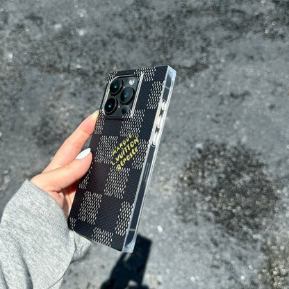 Husă de lux pătrată alb-negru pentru iPhone