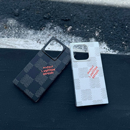 Husă de lux pătrată alb-negru pentru iPhone