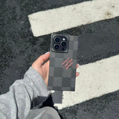 Husă de lux pătrată alb-negru pentru iPhone