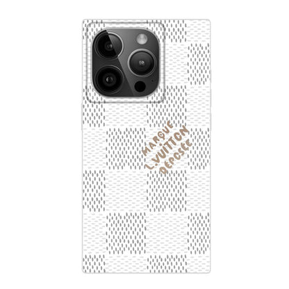 Husă de lux pătrată alb-negru pentru iPhone
