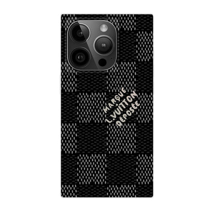 Husă de lux pătrată alb-negru pentru iPhone
