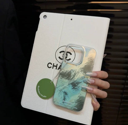 Glacier Blur Shell iPhone Case – INS Style Iridescent Design