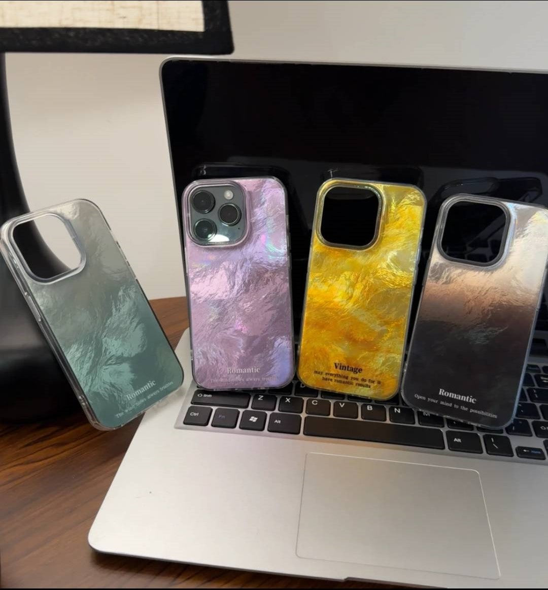 Glacier Blur Shell iPhone Case – INS Style Iridescent Design