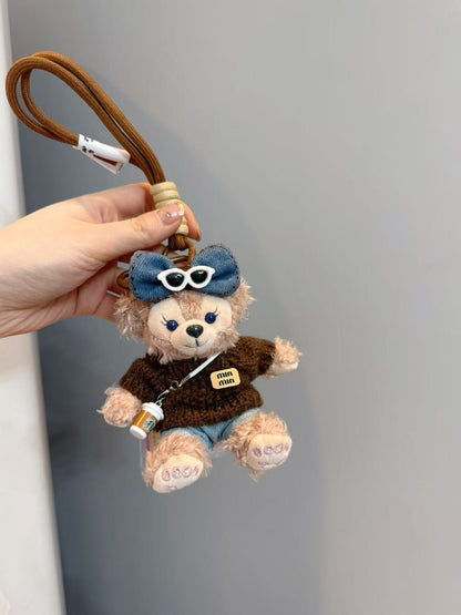 Limited Edition Sherry May Plush Keychain - Luxe Teddy Bear Bag Charm for Designer Handbags