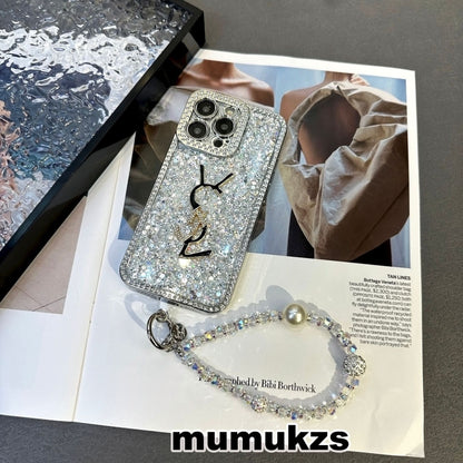 Husă pentru iPhone holografică cu sclipici de lux Y - S - L-inspirată – Ediția Diamond Shine