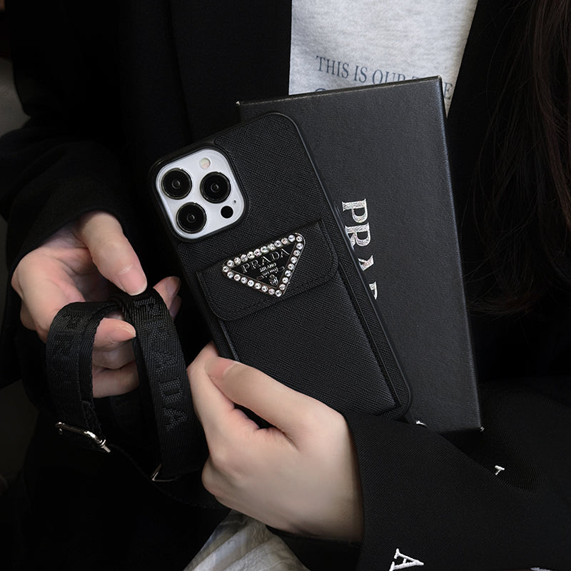 Luksusa Crossbody ādas iPhone futrālis