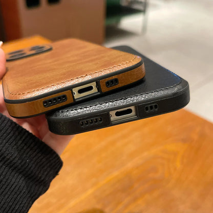 Premium vintage lær iPhone-deksel – Soft Touch støtsikkert beskyttelsesdeksel