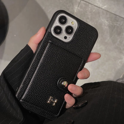 Étui pour iPhone avec porte-cartes en cuir H