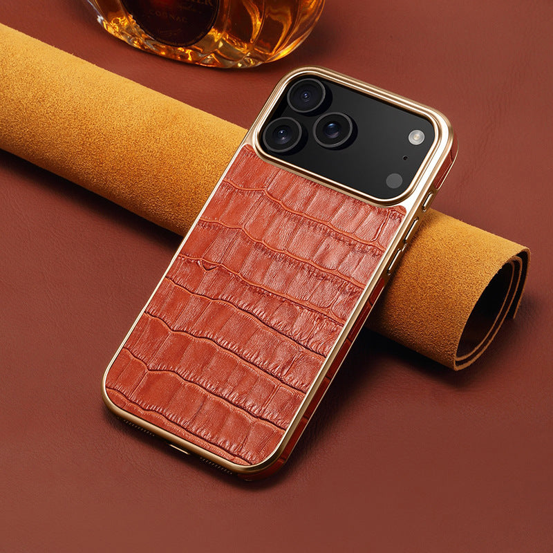 Croc-reljefna kožna torbica za iPhone