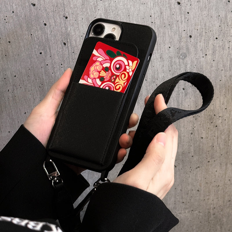 Luksusa Crossbody ādas iPhone futrālis