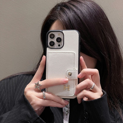 Étui pour iPhone avec porte-cartes en cuir H
