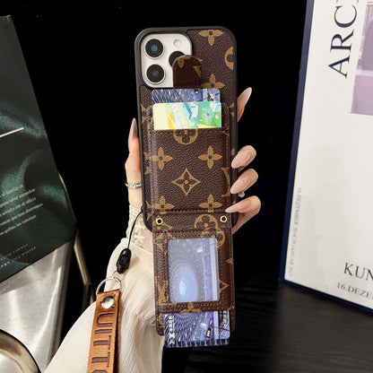 Luxe klassiek gekleurd crossbody iPhone-hoesje