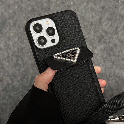 Luksusa Crossbody ādas iPhone futrālis