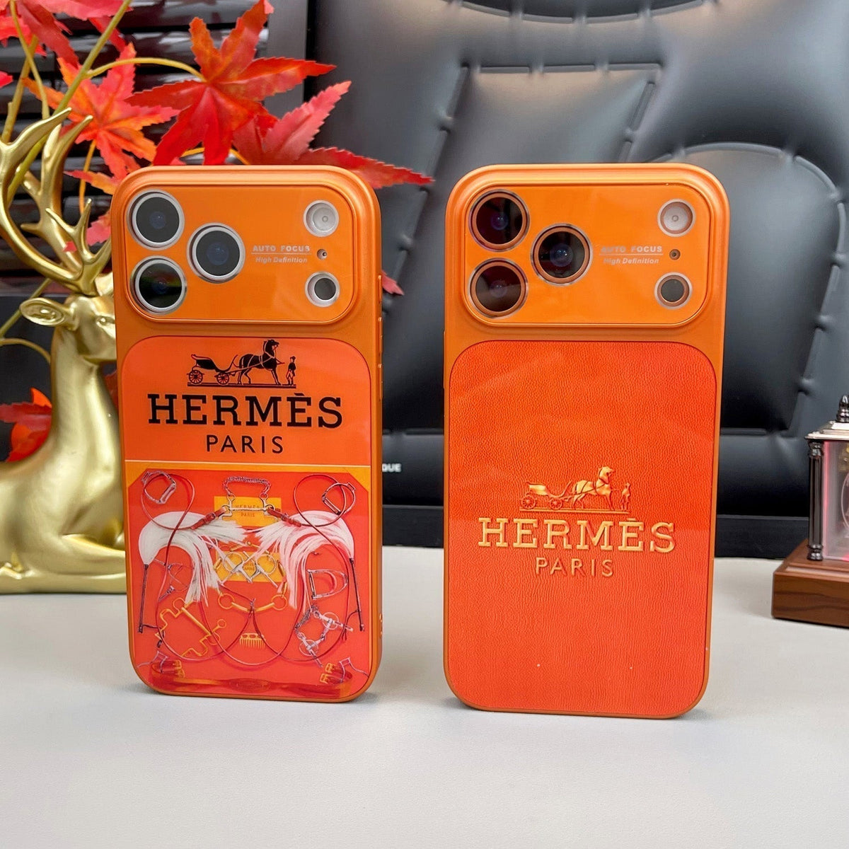 H Luxury Orange Série Coque et skin iPhone