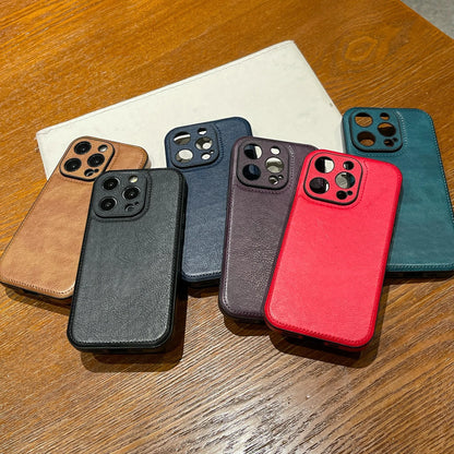 Premium vintage lær iPhone-deksel – Soft Touch støtsikkert beskyttelsesdeksel