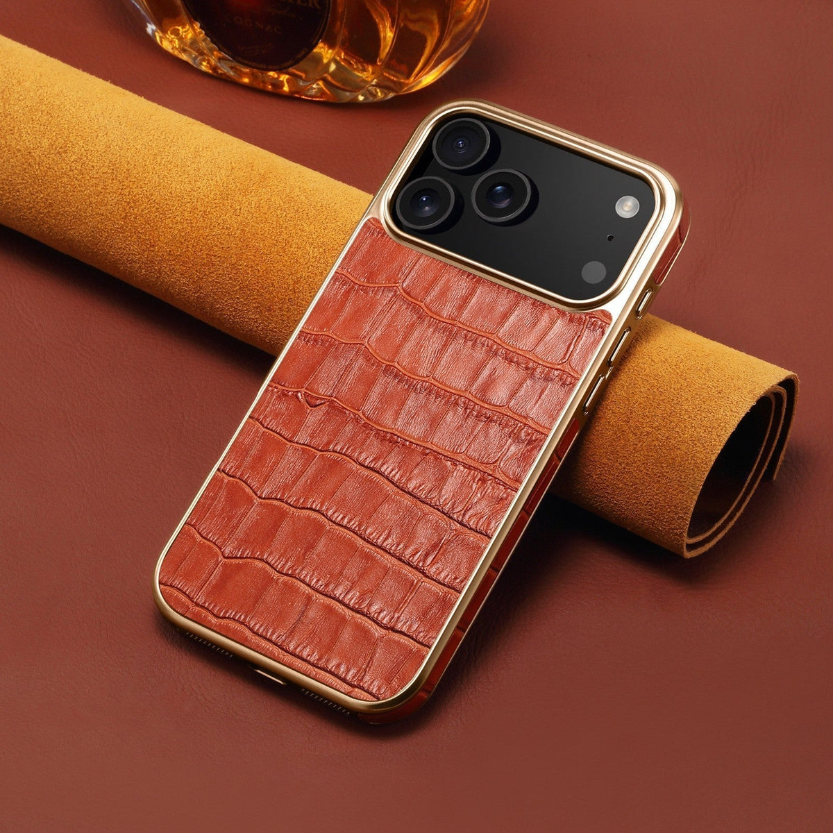 Croc-reljefna kožna torbica za iPhone
