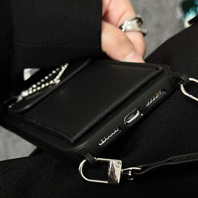 Luksusa Crossbody ādas iPhone futrālis
