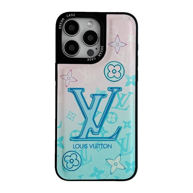 Luxe blauw lederen iPhone-hoesje