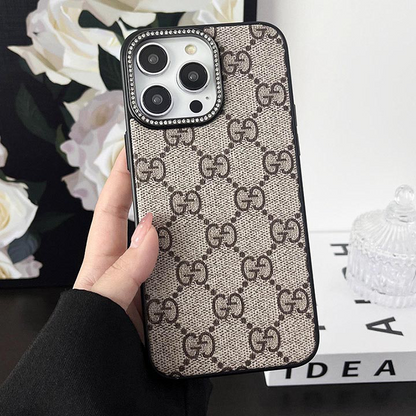 Custodia per iPhone con rivestimento in tessuto scintillante di lusso
