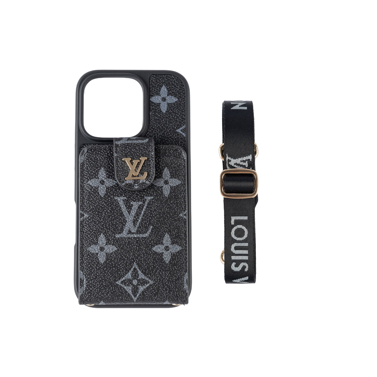 Luxusní crossbody pouzdro na iPhone s držákem na kartu a popruhem